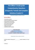 Fire Officer 2 study guide Comprehensive Questions &lpar;Frequently Tested&rpar; and Complete Solutions Graded A&plus;