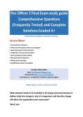 Fire Officer 2 Final Exam study guide Comprehensive Questions &lpar;Frequently Tested&rpar; and Complete Solutions Graded A&plus;