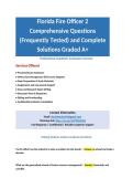 Florida Fire Officer 2 Comprehensive Questions &lpar;Frequently Tested&rpar; and Complete Solutions Graded A&plus;