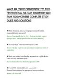WAPS AIR FORCE PROMOTION TEST 2026&NewLine;PROFESSIONAL MILITARY EDUCATION AND&NewLine;RANK ADVANCEMENT COMPLETE STUDY&NewLine;GUIDE AND SOLUTIONS