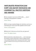 WAPS ENLISTED PROMOTION EXAM&NewLine;SCRIPT 2026 MILITARY KNOWLEDGE AND&NewLine;LEADERSHIP FULL PRACTICE QUESTIONS&NewLine;AND ANSWERS