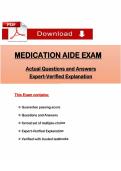 MEDICATION AIDE CERTIFICATION EXAM&comma; 2025&ndash;2026 VERIFIED PRACTICE QUESTIONS AND ANSWERS WITH COMPREHENSIVE PHARMACOLOGY AND PATIENT CARE REVIEW A&plus; VERIFIED LATEST VERSION
