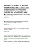 WASHINGTON MANDATORY ALCOHOL&NewLine;SERVER TRAINING PRACTICE TEST 2026&NewLine;CORE QUESTIONS AND ACCURATE&NewLine;ANSWERS RISK MANAGEMENT GUIDE&NewLine;