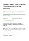 WASHINGTON MAST ACTUAL EXAM PAPER&NewLine;2026 COMPLETE QUESTIONS AND&NewLine;SOLUTIONS