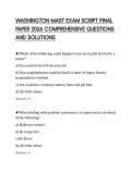 WASHINGTON MAST EXAM SCRIPT FINAL&NewLine;PAPER 2026 COMPREHENSIVE QUESTIONS&NewLine;AND SOLUTIONS