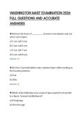 WASHINGTON MAST EXAMINATION 2026&NewLine;FULL QUESTIONS AND ACCURATE&NewLine;ANSWERS