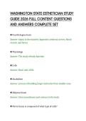 WASHINGTON STATE ESTHETICIAN STUDY&NewLine;GUIDE 2026 FULL CONTENT QUESTIONS&NewLine;AND ANSWERS COMPLETE SET