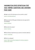 WASHINGTON STATE ESTHETICIAN TEST&NewLine;2026 VERIFIED QUESTIONS AND ANSWERS&NewLine;PASS GUIDE