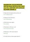 WASHINGTON STATE ESTHETICIAN&NewLine;WRITTEN EXAM CERTIFICATION SCRIPT&NewLine;2026 FULL QUESTIONS WITH DETAILED&NewLine;SOLUTIONS GRADED A&plus;