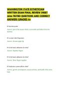 WASHINGTON STATE ESTHETICIAN&NewLine;WRITTEN EXAM FINAL REVIEW SHEET&NewLine;2026 TESTED QUESTIONS AND CORRECT&NewLine;ANSWERS GRADED A&plus;