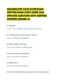 WASHINGTON STATE ESTHETICIAN&NewLine;WRITTEN EXAM STUDY GUIDE 2026&NewLine;UPDATED QUESTIONS WITH VERIFIED&NewLine;ANSWERS GRADED A&plus;