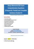 Sharp ESO Comprehensive Questions &lpar;Frequently Tested&rpar; and Complete Solutions Graded A&plus; Package Deal