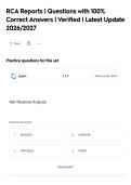 RCA Reports &vert; Questions with 100&percnt;&NewLine;Correct Answers &vert; Verified &vert; Latest Update&NewLine;2026&sol;2027