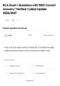 RCA Exam &vert; Questions with 100&percnt; Correct&NewLine;Answers &vert; Verified &vert; Latest Update&NewLine;2026&sol;2027