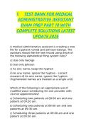 1&period;&Tab;TEST BANK FOR MEDICAL ADMINISTRATIVE ASSISTANT EXAM PREP PART 10 WITH COMPLETE SOLUTIONS LATEST UPDATE 2026