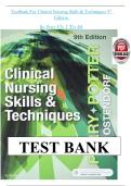 Clinical Nursing Skills and Techniques 9th Edition by Anne Griffin Perry&comma; Patricia A&period; Potter-TEST BANK