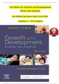 Test Bank for Growth and Development Across the Lifespan 3rd Edition by Gloria Leifer and Eve Fleck Complete Chapters 1 to 16 Exam Questions with Verified Answers and Practice Review Guide