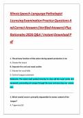 ILLINOIS PROFESSIONAL ENGINEER &lpar;PE&rpar; LICENSING EXAMINATION PRACTICE TEST QUESTIONS AND CORRECT ANSWERS 2026 &ndash; COMPREHENSIVE ENGINEERING EXAM PREPARATION WITH RATIONALES A&plus; VERIFIED LATEST VERSION 