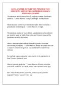 LEVEL 1 WATER DISTRIBUTION PRACTICE TEST QUESTIONS WITH DETAILED VERIFIED AND 100&percnt; ACCURATE ANSWERS