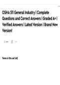 OSHA 511 General Industry &vert; Complete Questions and Correct Answers &vert; Graded A&plus; &vert; Verified Answers &vert; Latest Version &vert; Brand New Version&excl;