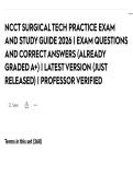 NCCT SURGICAL TECH PRACTICE EXAM AND STUDY GUIDE 2026 &vert; EXAM QUESTIONS AND CORRECT ANSWERS &lpar;ALREADY GRADED A&plus;&rpar; &vert; LATEST VERSION &lpar;JUST RELEASED&rpar; &vert; PROFESSOR VERIFIED