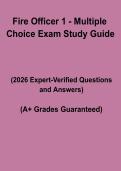 Fire Officer 1 &ndash; Multiple Choice Exam Study Guide&colon; Practice Questions&comma; Answers & Certification Review Notes
