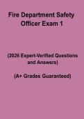 Fire Department Safety Officer Exam 1 &ndash; Complete Study Guide&comma; Practice Questions & Certification Review Notes