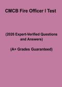 CMCB Fire Officer I Test &ndash; Complete Study Guide&comma; Practice Questions & Certification Review Notes
