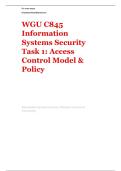 WGU C845&vert;  Information Systems Security &vert; Task 1&colon; Access Control Model & Policy