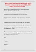 WGU C724 Information Systems Management PRE-Test &NewLine;Questions and Answers Latest Updated 2026&comma; 100&percnt; &NewLine;Verified Answers Guaranteed A&plus;&hellip;&period; 