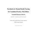 Psychiatric & Mental Health Nursing for Canadian Practice&comma; 5th Edition &ndash; Textbook Resource Review &lpar;2026&sol;2027&rpar; &vert; 75 Questions and Correct Answers &vert; Evidence-Based Canadian Psychiatric Nursing Competency