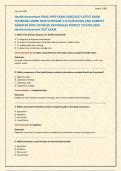 Health Assessment FINAL PREP EXAM 2026&sol;2027 LATEST EXAM &NewLine;TESTBANK UNDER NEW GUIDELINE 115 QUESTIONS AND CORRECT &NewLine;ANSWERS WITH DETAILED RATIONALES PERFECT TO PASS 2026 &NewLine;Health Assessment TEST EXAM 