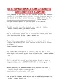 CE SHOP NATIONAL EXAM QUESTIONS WITH CORRECT ANSWERS&period;