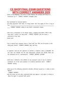 CE SHOP FINAL EXAM QUESTIONS WITH CORRECT ANSWERS 2026