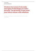 Western Governors University &vert;  Emerging Technologies in Cyber Security &vert;  Asvab actual  Exam &vert; 2026 june latest release &vert; with solutions