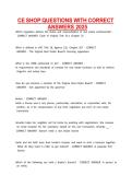 CE SHOP QUESTIONS WITH CORRECT ANSWERS 2026