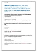 Health Assessment FINAL PREP EXAM 2026&sol;2027 LATEST EXAM TESTBANK UNDER NEW &NewLine;GUIDELINE 70 QUESTIONS AND CORRECT ANSWERS &NewLine;PERFECT TO PASS 2026 Health Assessment &NewLine;TEST EXAM &NewLine;