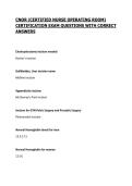 CNOR &lpar;CERTIFIED NURSE OPERATING ROOM&rpar; CERTIFICATION EXAM QUESTIONS WITH CORRECT ANSWERS