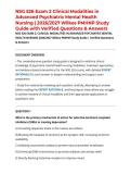 NSG 526 Exam 2 Clinical Modalities in Advanced Psychiatric Mental Health Nursing &vert; 2026&sol;2027 Wilkes PMHNP Study Guide with Verified Questions & Answers