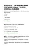 WEST COAST EMT BLOCK 1 FINAL&NewLine;PREPARATION 2026 VERIFIED&NewLine;ANSWERS INCLUDED