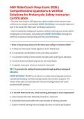 MSF RiderCoach Prep Exam 2026 &vert; Comprehensive Questions & Verified Solutions for Motorcycle Safety Instructor Certification