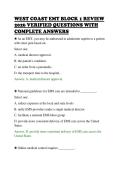 WEST COAST EMT BLOCK 1 REVIEW&NewLine;2026 VERIFIED QUESTIONS WITH&NewLine;COMPLETE ANSWERS