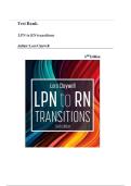 Test Bank LPN to RN Transitions 6th Edition by Lora Claywell ISBN 9780443105241