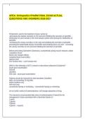 APEA Orthopedics Pharmacology Final Exam Questions and Answers with Detailed Rationales A&plus;