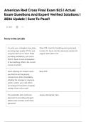 American Red Cross Final Exam BLS &vert; Actual Exam Questions And Expert Verified Solutions &vert; 2026 Update &vert; Sure To Pass&excl;&excl;