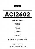 ACI2602 Assignment 3 Answers - Year Module&comma; 2026 &vert; Due Date 3 August 2026