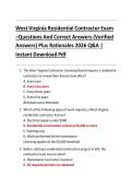 West Virginia Residential Contractor Examination - Candidate Information Bulletin
