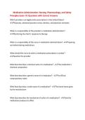 Medication Administration&colon; Nursing&comma; Pharmacology&comma; and Safety&NewLine;Principles Exam &num;1 Questions with Correct Answers