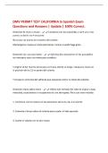 DMV PERMIT TEST CALIFORNIA In Spanish Exam&NewLine;Questions and Answers &vert; Update &vert; 100&percnt; Correct&period;&NewLine;Direcci&oacute;n de mano a mano - Comience con las manecillas a las 9 y las 3 en&NewLine;punto o a las 8 y las 4 en punto&NewLine;No cruces las manos en el centro del volante&NewLine;Mantenga