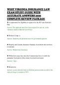 WEST VIRGINIA INSURANCE LAW&NewLine;EXAM STUDY GUIDE WITH&NewLine;ACCURATE ANSWERS 2026&NewLine;COMPLETE REVIEW PACKAGE